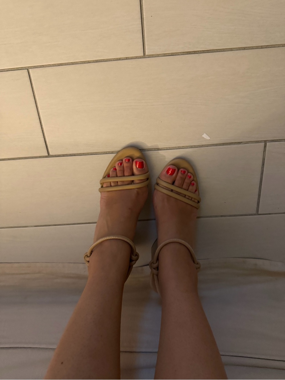 Steve Madden Nude Double-Strap Ankle Strap Sandals
